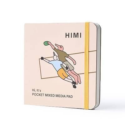 HIMI Art Pocket Sketchbook, 4.72 x 4.72 inch Portable Hardcover Sketch Pad for Gouache, Acrylic, Watercolor & Drawing, Travel-Friendly Artist Notebook with Durable Binding