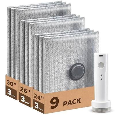 9 Packs Vacuum Storage Bags with Electric Pump, Vacuum Seal Bags for Storage with Rechargeable Air Pump, Compression Packing Cubes for Clothing Organization, Space Saver for Suitcases and Luggage