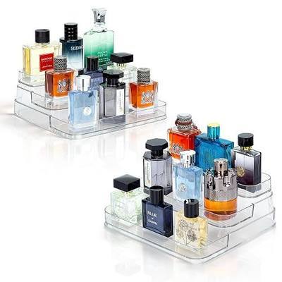 Clear Cologne Organizer for Men, 2 Pack Perfume Display Stand