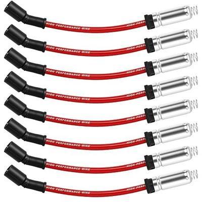 High Performance Spark Plug Wires Set of 8, Compatible with 5.3 Chevy Silverado 1500 Tahoe Suburban Avalanche GMC Sierra Yukon XL 2500 Escalade, Also Fits 4.8 6.0 6.2 LS V8 (2000-2025)