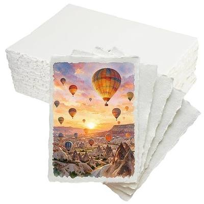 Yeeyeah 300GSM Cotton Watercolor Paper 4x6 Inch 60 Sheets | 300GSM, Deckled Edge, 60 Sheets, For Art