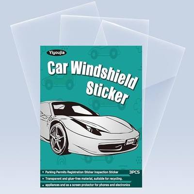 Car Windshield Sticker Applicator, Static Cling for Stickers Easy Application, Removal - 4"X6" -3PCS ,Suitable for Vehicle recorders and Electronic Devices Installation