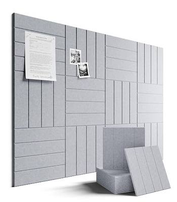 Fluxynara Felt Bulletin Board & Cork Board Alternative, Soft Gray | 48" x 36" Pin board, Removable Adhesive Tabs, Easy Install Without Wall Damage, For Home Office Decor