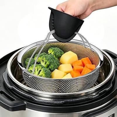 Steamer Basket for 5/6/8 qt quart Instant Pot Accessories Diameter 7.09", ASWETMEL Stainless Steel Strainer and Insert fits Insta Pots, Instapot, Other Pressure Cookers, Vegetable & Dumpling Steamer Insert for Pots, Instant Pot Accessories with Handles & Feet