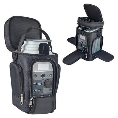 Soft Travel Carrying Bag Compatible with Anker Solix C300 DC/ Jackery Explorer 240D, Portable Power Station Storage Case with Adjustable Shoulder Strap, Top Pocket, Side Zipper, 7.8"*4.7"*4.7"in