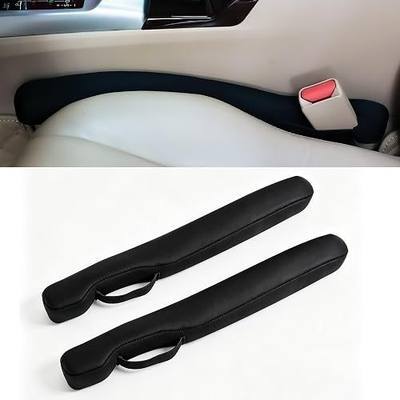 2PC Car Seat Gap Filler, Universal Fit for Car SUV Truck, Full Coverage Between Seat and Center Console, Prevent Small Items from Dropping Black Thickened