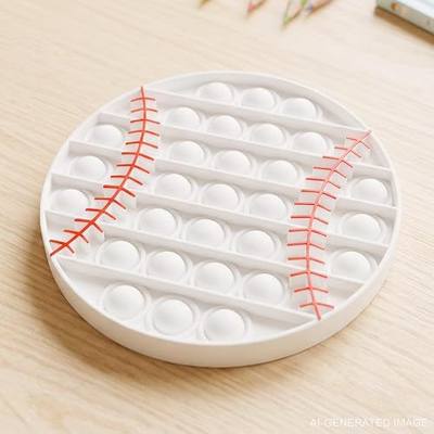 Push Bubble Fidget Toy,Kids Toddler Sports Baseball Sensory Squeeze Toys | Popper Game Silicone Stuff for Stress Anxiety Relief,Travel Car Fidgets for Boys Girls Adults