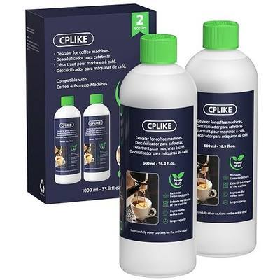 Coffee Machine Descaler Descaling Solution - 33.8oz (10 Uses) Compatible with DeLonghi Coffee & Espresso Machines, Natural Coffee Maker Cleaner for Limescale Remover, Restore Flavor & Flow, DLSC500