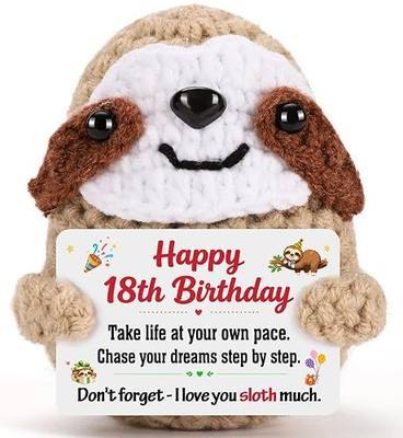 MBL 18th Birthday Gifts for Girls - 18 Year Old Girl Birthday Gifts | Funny Crochet Sloth, Coming of Age 18 Year Old Girl Eighteen 18 th Bday Gifts for Boys Daughter Teens Sister Best Friends