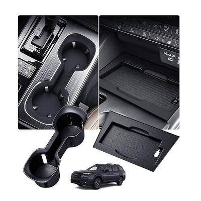 Cup Holder Insert & Wireless Charging Protective Mats for Subaru Outback 2026, Center Console Interior Accessories Silicone Cup Holder & Wireless Charger Cover Pad for 2026 Outback, Black
