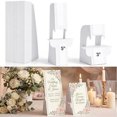 30 Pack Cardboard Easel Stand 5" & 3" Self Adhesive Cardboard Easel Back Display Stand for Table Top Photo Picture Poster Foam Board Painting Canvas Art Craft Retail Wedding Sign Holder