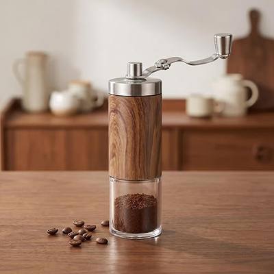 BinaryABC Manual Coffee Bean Grinder Adjustable Hand Washable Home Travel | Wood Grain,Detachable,Washable Crusher,Adjustable Hand Grinder