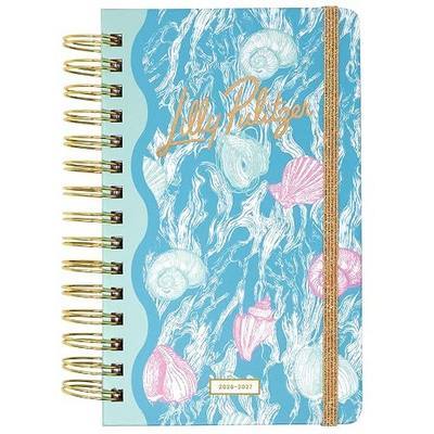 Lilly Pulitzer 17-Month Medium 2026-2027 Planner, Shelden | 5" x 8.25" Hardcover Agenda with Gold Spiral & Elastic Loop, Weekly & Monthly Layouts, Stickers, Travel & Reflection Pages