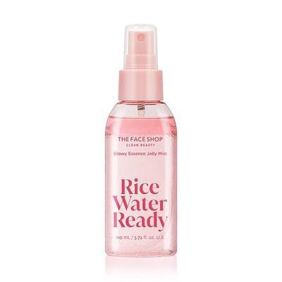 The Face Shop Rice Water Ready Glowy Essence Jelly Mist, Korean Skin Care, Skin Prep for Makeup with Peptides, Hydrating & Boosts Radiance