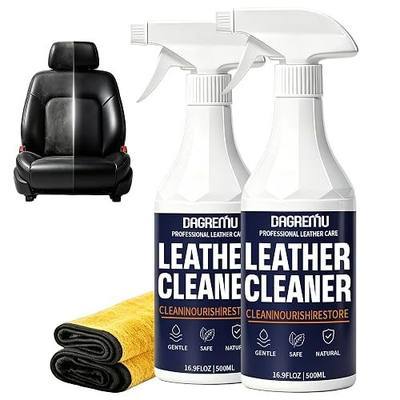 Leather Cleaner and Conditioner Kit – 2×16oz Leather Cleaner for Car Seats | Removes Dirt, Oils & Stains - pH-Balanced, Non-Greasy - Restores & Protects Sofas, Bags & More - With Microfiber Towel