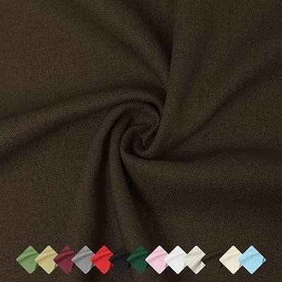 Linen Fabric | Natural Linen Cloth | Embroidery, Sewing | Soft, Breathable | 59" Wide | 50% Linen, 50% Rayon | Hemp, Jute, Needlework, Lining(1Y, Brown)