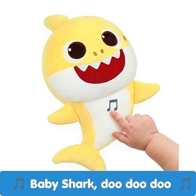 Pinkfong Baby Shark Singing Plush Toy - 13" Soft Huggable Stuffed Animal, Washable, Interactive Musical Toy, Toddler Gift, Ages 18 Months+