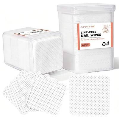 Lint Free Nail Wipes, 400PCS Lint Free Wipes Non-woven Fabric Nail Polish Remover Super Absorbent Soft Cotton Pads for Lash Extensions Glue Cleaning Salon Supplies & Home DIY White