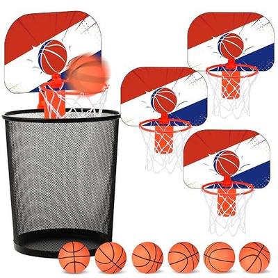 Honoson 3 Sets Indoor Trash Can Basketball Game Set Includes 3 Mini Clip on Basketball Hoop with Backboard 6 Inflatable Ball Pump Office Decompression Toy Birthday Gift Back to School (Fashion)