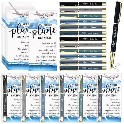 Sabary 18 Sets Flight Attendant Gifts Bulk Airplane Pens Flight Crew Pens with Thank You Cards for Airplane Party Favors Attendant Appreciation Gifts