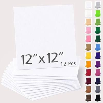 12" x 12" Felt Sheets for Crafts, 2mm Stiff Felt Fabric (12 Pcs), White | 2mm Thick Stiff Felt, Polyester Felt Squares, Easy to Cut, Sew and Glue, Sewing, Embroidery, Classroom Crafts, DIY Projects