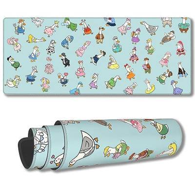 Cute Funny Goose Mouse Pad,Light Blue Gaming Desk Mat,31.5"x11.8" | Large Aqua Cartoon Duck Keyboard Pad,Extended Anime Cyan Keyboard Mouse Mat for Decor Office Home Gamer,80 x 30 cm