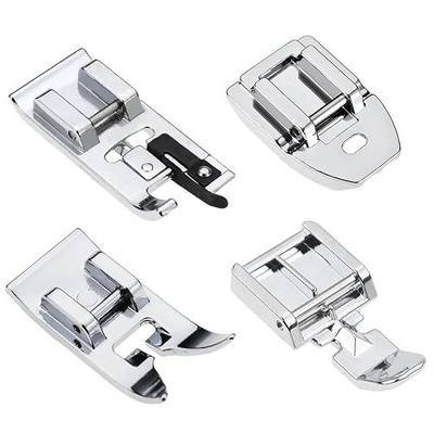 4Pcs Zipper Presser Foot Kit, Overlock Presser Foot, Invisible Zipper Foot, Wide Zipper Foot, Fits for All Low Shank Snap-On Singer, Brother, Janome, Babylock, Elna and More Sewing Machine