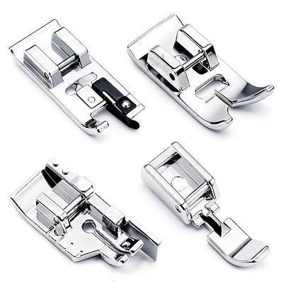 4Pcs Zipper Presser Foot Set – Invisible Zipper Foot, Overlock Presser Foot & Wide Zipper Foot for Sewing Machines, Low Shank Snap-On Feet for Singer, Brother, Janome, Babylock