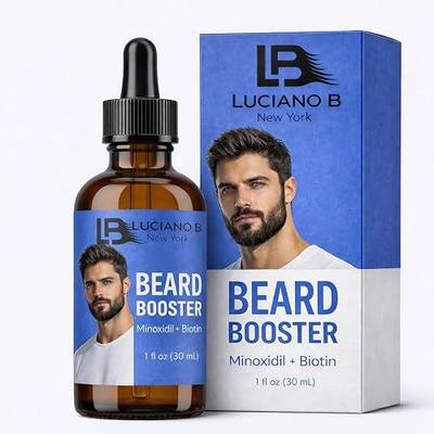 Luciano B Beard Growth Serum for Men, 1 fl oz (30 mL) Crece Barba | Minoxidil + Biotin Formula, Supports Thicker, Fuller Looking Beard, Lightweight, Non-Greasy, Crece Barba