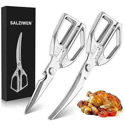 2 Pack Heavy Duty Poultry Shears, Stainless Steel Ultra Sharp Japanese Kitchen Scissors for Chicken Bones, Meat & Turkey, Dishwasher Safe Cooking Gadgets,Gift for Home Cooks