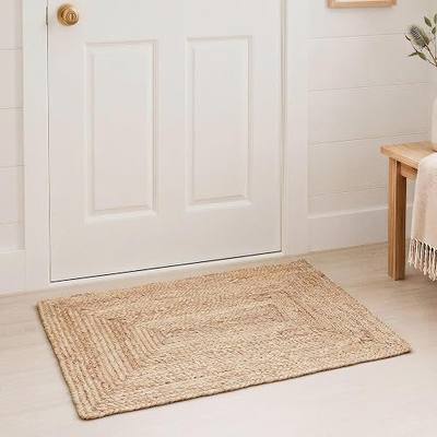 George Natural Braided Jute Rug 2x3' - Soft & Thick Premium Handmade Farmhouse Braided Rug for Entryway and Kitchen, Reversible, Lays Flat, Won't Fray or Shed, Superior Golden Color