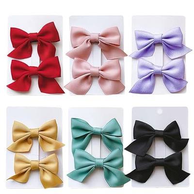 12 Pcs Baby Girl Hair Clips, Beautiful Lovely Bowknot Theme Hairpin,Girly Tender Red Pink Clothes Art Lace Floral Flower Bow Knot Ribbon Infants Toddlers Hair Accessories Barrettes -Ribbon