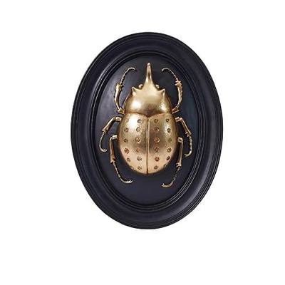 Xinleitan Wall Sculpture, Gold Insect Decor, Unique Bug and Beetle Design, Gold Resin, for Victorian and Modern Home (Ladybird)