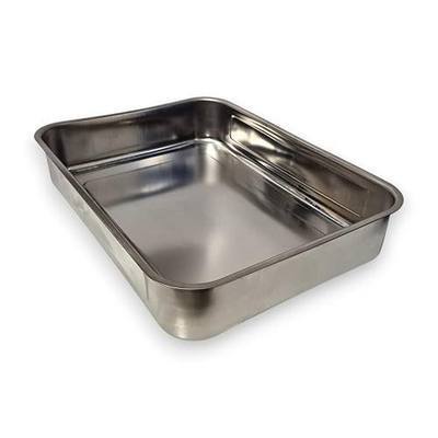 Large 304 Stainless Steel Pet Feeding Tray & Water Bowl – Whisker-Friendly Cat Dish, Unbreakable Dog Food Pan, Prevents Feline Acne, Lightweight & Dishwasher Safe (14.4"x10.4"x2.6", 5.9 Quarts)