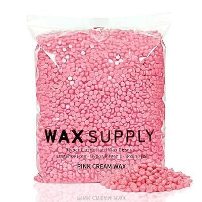 Pink Cream Hard Wax Beads for Sensitive Skin Rosin Free - 2.2lb (1000g) Hypoallergenic Waxing Beads with Argan Oil & Cocoa Butter - European Formula Professional Brazilian Body Wax