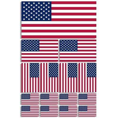 15PCS American Flag Stickers for Car Truck, 5 x 3 Inch US Flag Included, Largest 10 Inch, Matte Automotive Grade Vinyl Patriotic Decals for Bumper Window Helmet Laptop Mailbox (Classic)