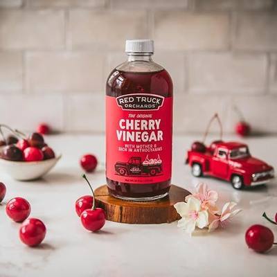 Red Truck Orchards The Original Cherry Vinegar with Mother, Rich in Anthocyanins, Zero Calories, 16 fl oz