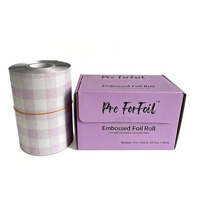 Lilac Design Embossed Aluminum Foil Roll – 5 inch x 165 ft (12.7cm x 50m) Hair Foils for Hair Coloring, Highlighting & Professional Salon Services