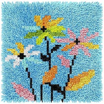 Latch Hook Kits for Adults Beginners, Rug Hooking Kit 30*30cm Small Home Decor Rugs Making Kit with Crochet Tool & Precut Yarns and Coded Canvas Christmax Halloween Craft Gifts for Women Mom