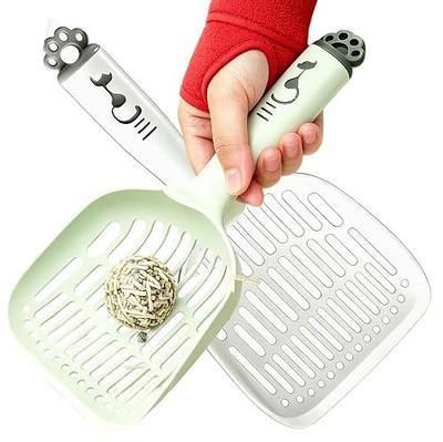 QUALIALL Cat Litter Scoop, 2-Pack Premium Cat Scooper for Litter Box for Fast & Thorough Cleaning, Durable PP Kitty Litter Scooper with Hidden Holes and Integrated Holder, Plastic