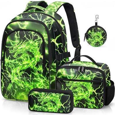 Boys Backpack with Lunch Box Set, 4 PCS Backpack for Boys | Elementary Bookbag, Large Laptop Backpack for Kids & Teens