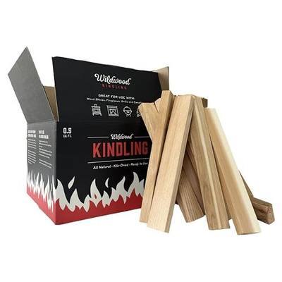 Wildwick Cedar Kindling .5 cu ft (~12 Pound Box) of Kiln Dried USA-Made & Sourced Wood
