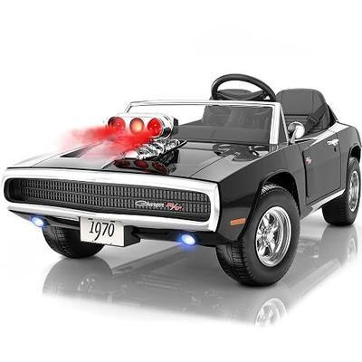 Licensed 1970 Dodge Charger 24V Ride on Toys for Big Kids, 2 Seater Ride on Car with Parent Remote Control, Dual 120W Motors, Bluetooth Music, LED Lights, Hood Supercharger with Mist, 5 MPH
