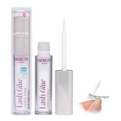 Curacoro Strip Lash Glue, Latex-Free Clear Eyelash Adhesive 5ml | Hypoallergenic Clear Eyelash Adhesive for Sensitive Eyes, Strong Flexible Hold, Waterproof