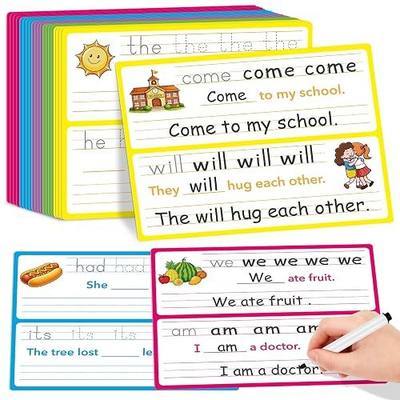 Sight Words Flash Cards Sentence Building for Kids, Phonics Games Flash Cards Workbooks, 1st 2nd Grade Kindergarten Preschool Learning Activities Classroom Must Haves Homeschool Supplies