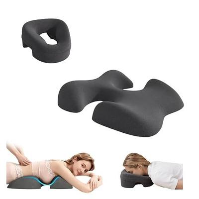 Breast Pillow for Massage, Face Down Pillow, Massage Headrest for Bed, Women's Massage Bolster Set, Home and Professional Chest Cushion for SPA and Sleeping, Dark Gray