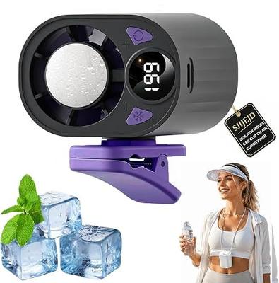 Car Clip on Air Conditioner Fan with LED Display Cooling Fan 360 Rotation & 199 Speeds with Semi Technology 3-Speed Silent Bladeless for Cars Hands Free Clip on Fan for Work Camping