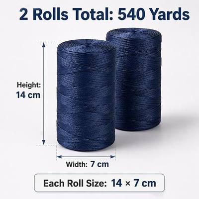 3mm x 540 Yds(2 x 270yd) Flat Ribbon Macrame Cord, Polyester Crochet Yarn, for Handbag Sun Hat Shoes Shopper Bag DIY Craft Projects, Adults Easy Starter Yarn for Knitting