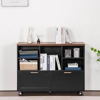39.3" Lateral File Cabinet with Wheels,Ample Storage Space,Modern Filing Cabinet with 2 Drawers for Legal/Letter/ A4 Size