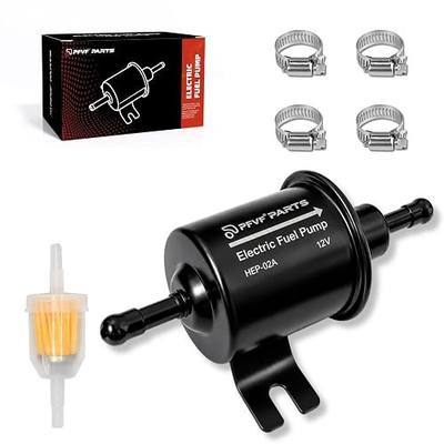 12V Electric Fuel Pump 2.5-4Psi Inline Low Pressure Gas and Diesel Transfer Pump Universal for Cars, Lawn Mowe, Carburetor, ATV, Motorcycle, Generator HEP-02A